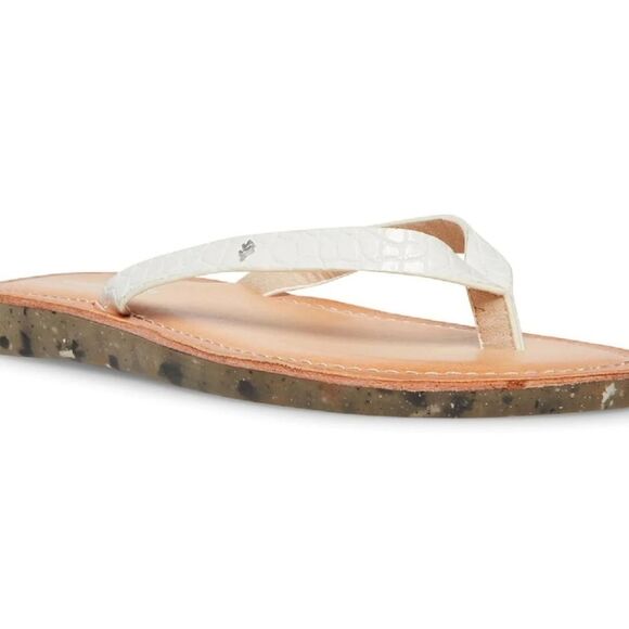 Steve Madden Cool Planet Planet Slip-On Open Toe Flats- White Croc - Picture 2 of 7